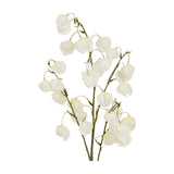 Hill Interiors White Physalis Spray faux flower stem with matte white lantern-like pods along slender green branches, shown on a plain white background.