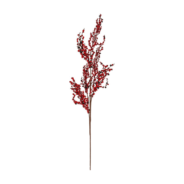 Hill Interiors Large Winter Branch Spray with clusters of red berries on slender brown branches, shown against a plain white background.