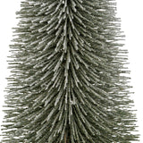 Close-up of the Hill Interiors Large Spindle Brush Tree, showing dense bristle foliage in frosted green-brown tones tapering along the branches.