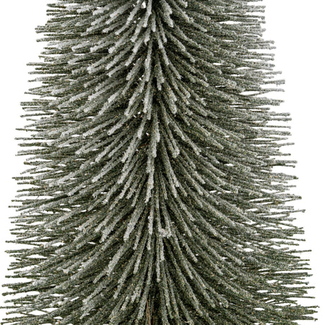 Close-up of the Hill Interiors Large Spindle Brush Tree, showing dense bristle foliage in frosted green-brown tones tapering along the branches.
