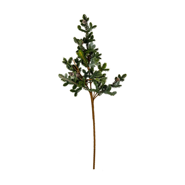 Hill Interiors Woodland Pine Teardrop Swag with layered green faux pine needles, small pinecones and a long trailing stem, shown on a plain white background.