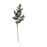 Hill Interiors Woodland Pine Tall Stem featuring green faux pine needles and small brown pinecones on a slender branch, shown against a plain white background.