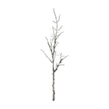 Hill Interiors Snowy Winter Woodland Branch, a tall 116cm faux foliage stem with slender twigs and a white frosted finish, shown on a plain white background.