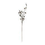 Hill Interiors Snowy Winter Woodland Branch With Pinecones, a tall faux foliage stem with frosted twigs and small pinecones on a white background.