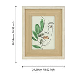 Renabie Photo Frame 22 x 27cm in wood, with a pale wood-effect outer moulding and tan rope-textured inner border, shown with dimensions labelled on a white background.