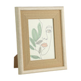 Renabie Photo Frame, 22 x 27cm, rectangular wood-effect outer moulding with a tan rope-textured inner border, glass front, shown on a plain white background.