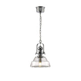 Reyna 27cm Small 1 Light Pendant Light - Polished Chrome & Clear