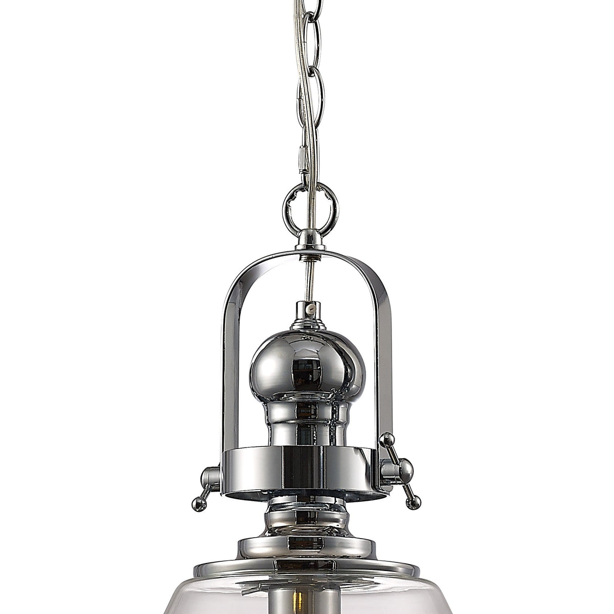 Reyna 27cm Small 1 Light Pendant Light - Polished Chrome & Clear