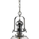 Reyna 27cm Small 1 Light Pendant Light - Polished Chrome & Clear