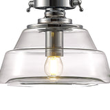 Reyna 27cm Small 1 Light Pendant Light - Polished Chrome & Clear