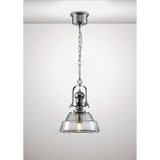 Reyna 27cm Small 1 Light Pendant Light - Polished Chrome & Clear