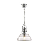 Reyna 33cm Medium 1 Light Pendant Light - Polished Chrome & Clear