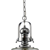 Reyna 33cm Medium 1 Light Pendant Light - Polished Chrome & Clear