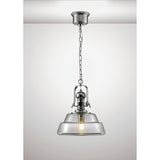 Reyna 33cm Medium 1 Light Pendant Light - Polished Chrome & Clear