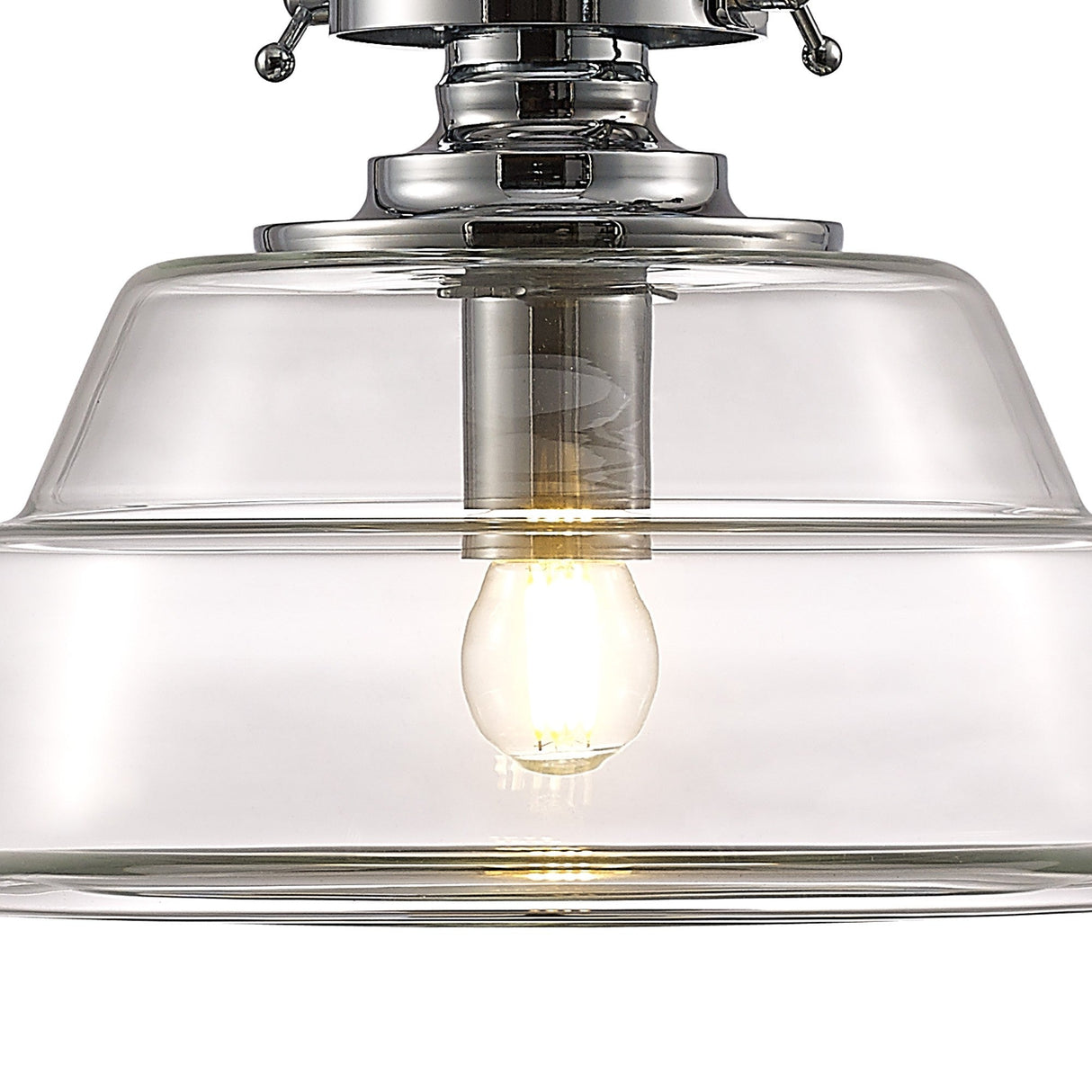 Reyna 39cm Large 1 Light Pendant Light - Polished Chrome & Clear