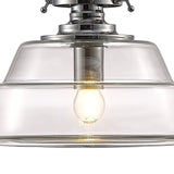 Reyna 39cm Large 1 Light Pendant Light - Polished Chrome & Clear