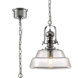 Reyna 39cm Large 1 Light Pendant Light - Polished Chrome & Clear