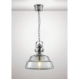 Reyna 39cm Large 1 Light Pendant Light - Polished Chrome & Clear