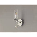 Rhea 1 Light Crystal Wall Light - Chrome