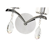 Rhea 2 Light Crystal Wall Light - Chrome