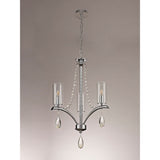 Rhea 50cm 3 Light Crystal & Glass Chandelier - Polished Chrome