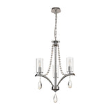 Rhea 50cm 3 Light Crystal & Glass Chandelier - Polished Chrome