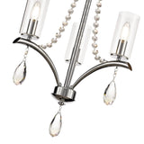 Rhea 50cm 3 Light Crystal & Glass Chandelier - Polished Chrome