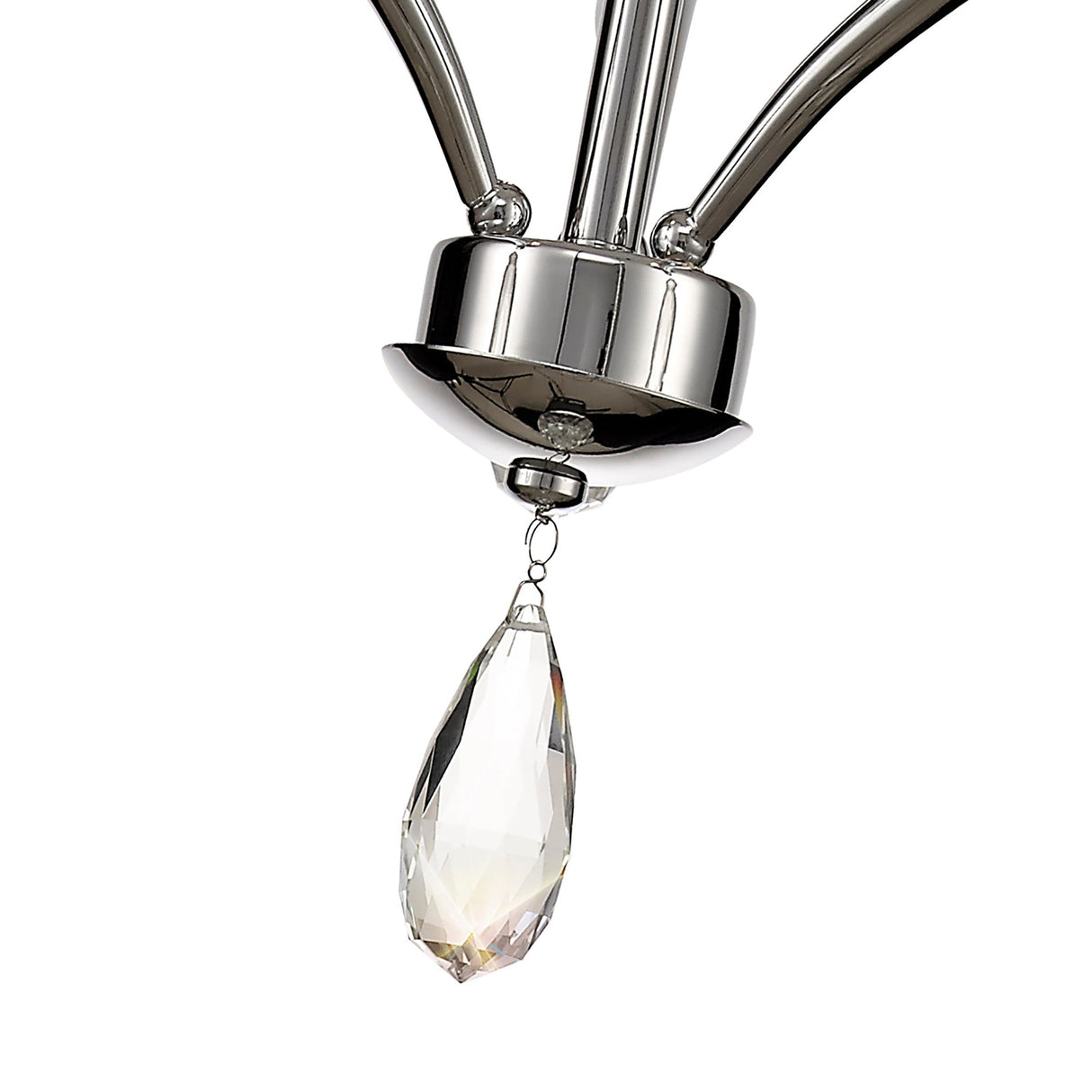 Rhea 50cm 3 Light Crystal & Glass Chandelier - Polished Chrome