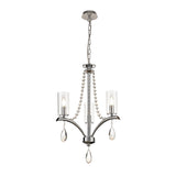 Rhea 50cm 3 Light Crystal & Glass Chandelier - Polished Chrome