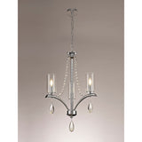 Rhea 50cm 3 Light Crystal & Glass Chandelier - Polished Chrome