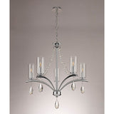 Rhea 64cm 5 Light Crystal & Glass Chandelier - Polished Chrome
