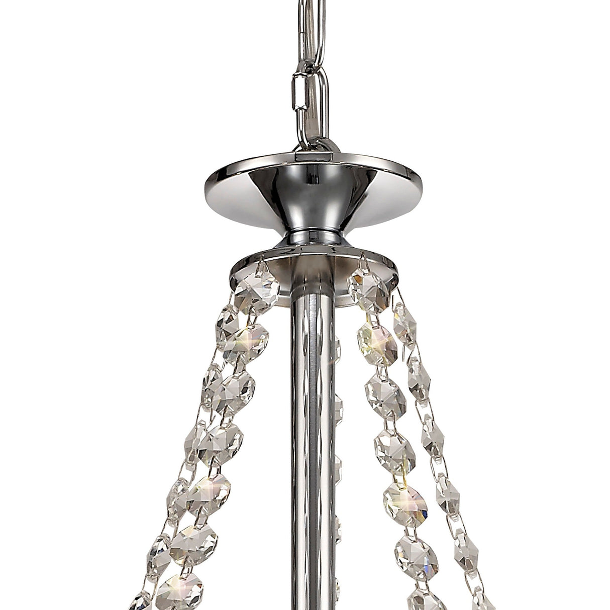 Rhea 64cm 5 Light Crystal & Glass Chandelier - Polished Chrome