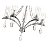 Rhea 64cm 5 Light Crystal & Glass Chandelier - Polished Chrome