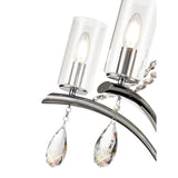 Rhea 64cm 5 Light Crystal & Glass Chandelier - Polished Chrome