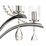Rhea 64cm 5 Light Crystal & Glass Chandelier - Polished Chrome