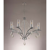Rhea 80cm 8 Light Crystal & Glass Chandelier - Polished Chrome