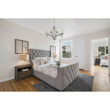 Rhea 80cm 8 Light Crystal & Glass Chandelier - Polished Chrome