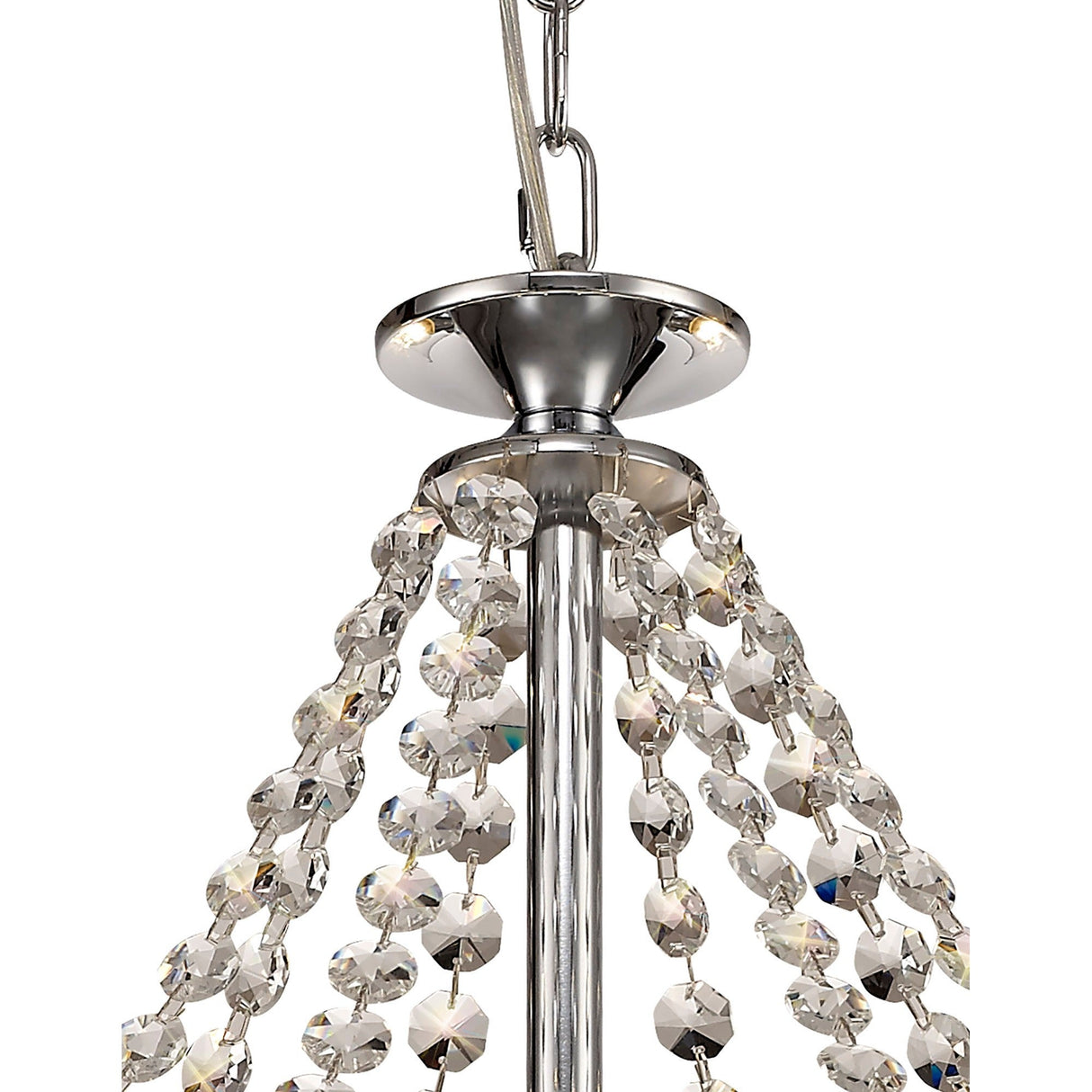 Rhea 80cm 8 Light Crystal & Glass Chandelier - Polished Chrome