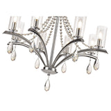 Rhea 80cm 8 Light Crystal & Glass Chandelier - Polished Chrome