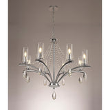 Rhea 80cm 8 Light Crystal & Glass Chandelier - Polished Chrome