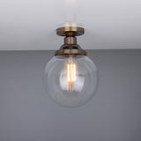 Riad Glass Globe Flush Ceiling Light - 20cm