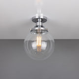 Riad Glass Globe Flush Ceiling Light - 20cm