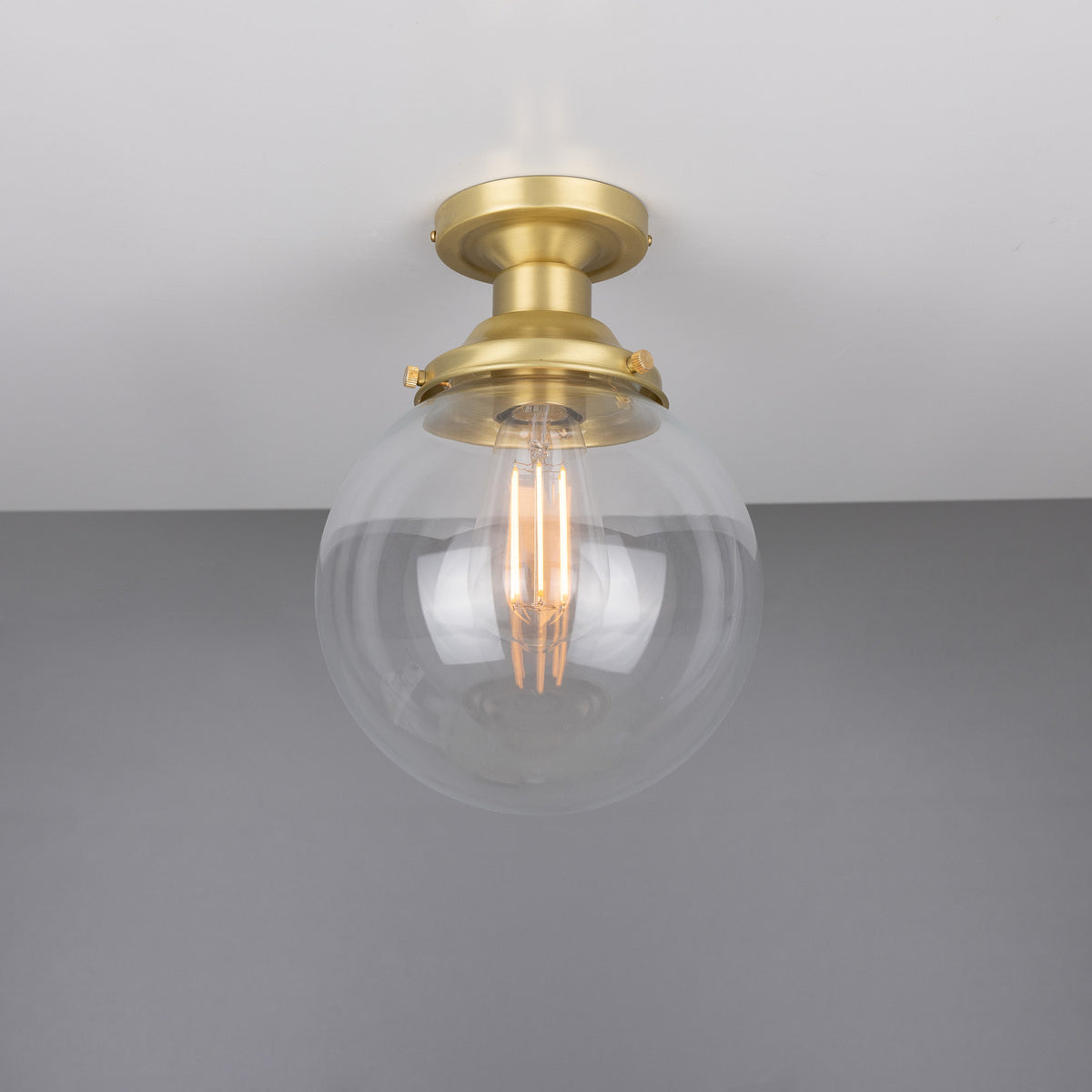Riad Glass Globe Flush Ceiling Light - 20cm