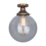 Riad Glass Globe Flush Ceiling Light - 25cm