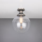 Riad Glass Globe Flush Ceiling Light - 25cm