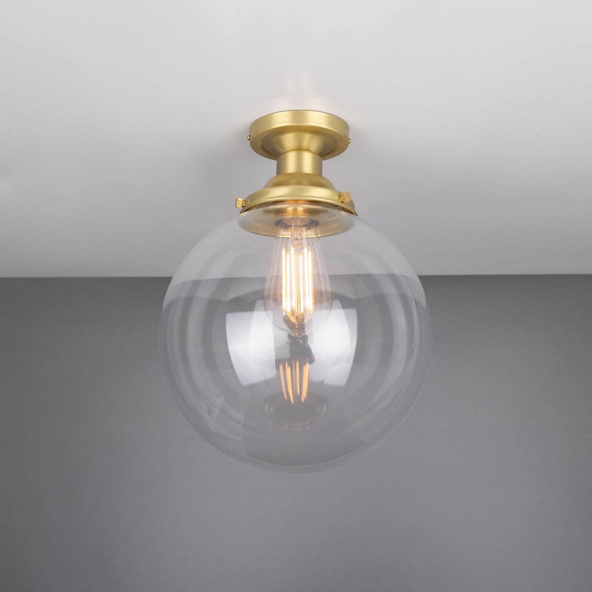 Riad Glass Globe Flush Ceiling Light - 25cm