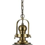 Riley 31cm Small Bell 1 Light Pendant Light - Antique Brass & Cognac