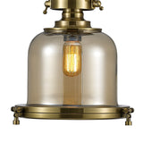 Riley 31cm Small Bell 1 Light Pendant Light - Antique Brass & Cognac
