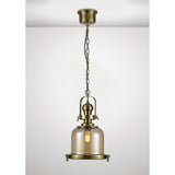 Riley 31cm Small Bell 1 Light Pendant Light - Antique Brass & Cognac