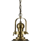 Riley 24cm Small Ball 1 Light Pendant Light - Antique Brass & Cognac
